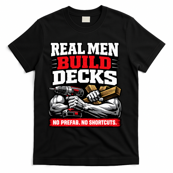 Real Men Build Decks T-Shirt - Black