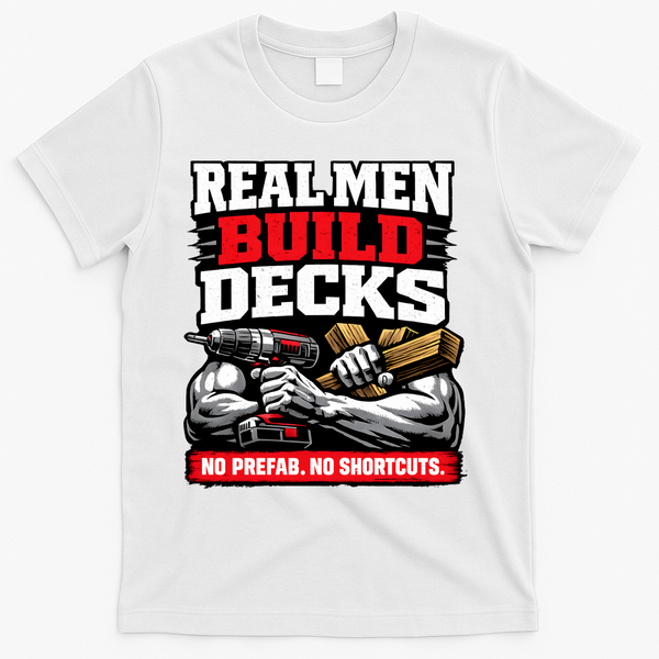 Real Men Build Decks T-Shirt - White