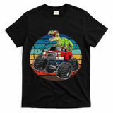 Retro Monster Truck Dinosaur Vintage Sunset Gift For T-Shirt - Black