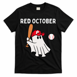 Red October Halloween Philadelphia Baseball Ghost T-Shirt - Black