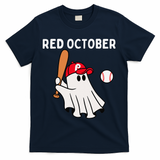 Red October Halloween Philadelphia Baseball Ghost T-Shirt - Navy