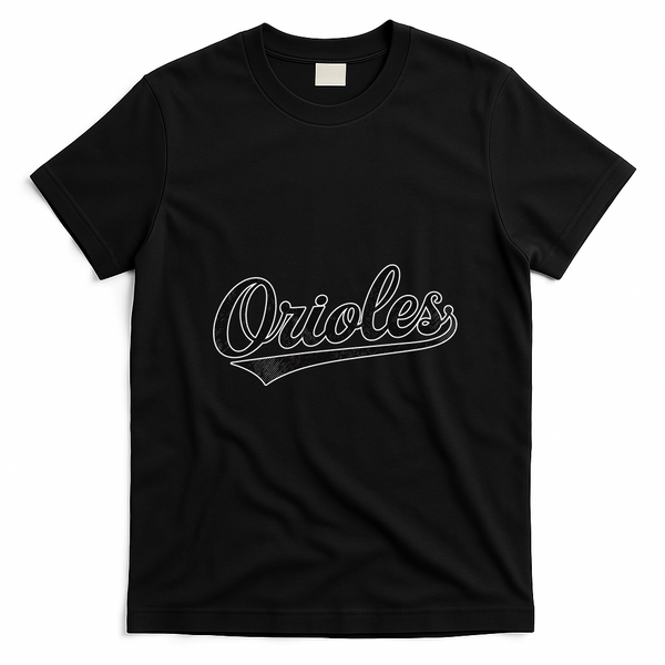 Retro Oriole Vintage Name Sports T-Shirt - Black