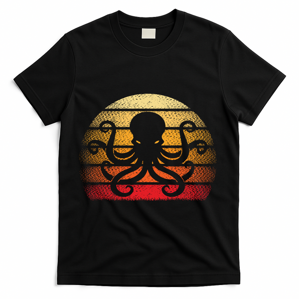 Retro Octopus Vintage T-Shirt - Black