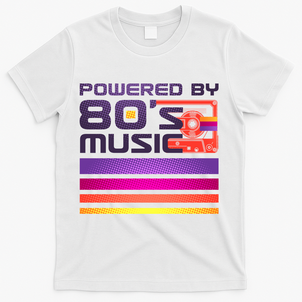 Retro Poweres By 80's Music Cassette Tape T-Shirt - White