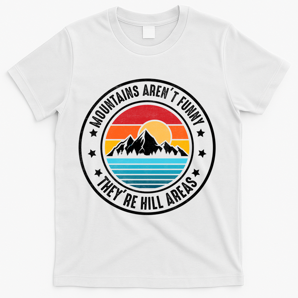 Retro Sunset Mountain Range For Nature Lovers T-Shirt - White