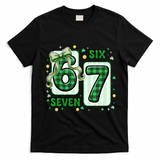 Retro St Patrick's Lucky 67 Six Seven 6-7 Meme T-Shirt - Black