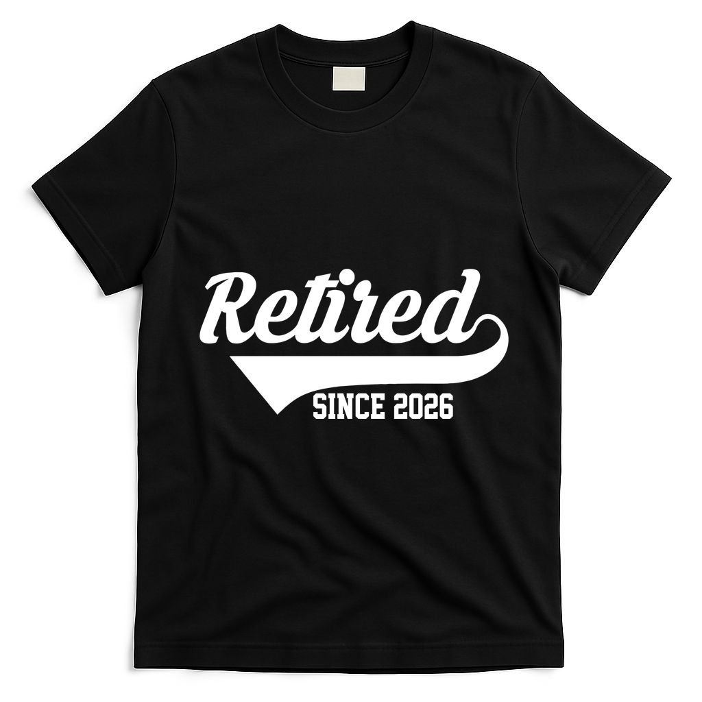 Retro Sporty Retired Since 2026  T-Shirt - Black