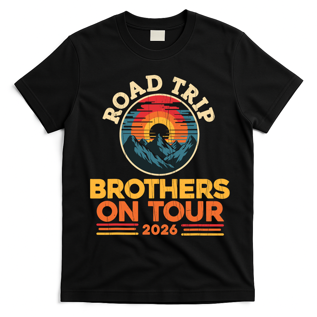 Road Trip Brothers On Tour 2026 Vacation T-Shirt - Black