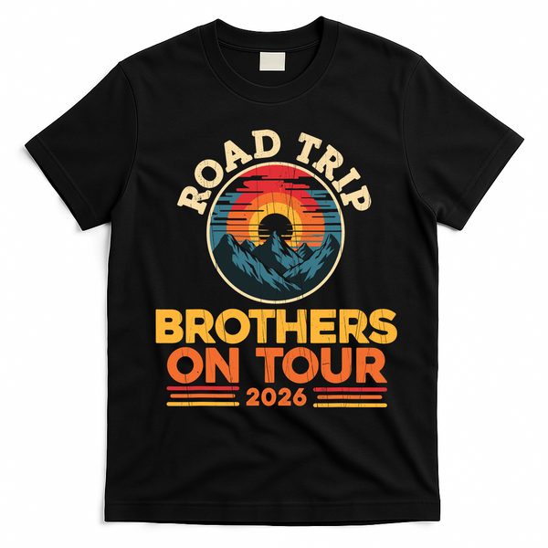 Road Trip Brothers On Tour 2026 Vacation T-Shirt - Black