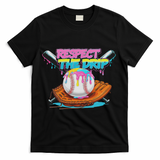Respect The Drip Baseball Bat Glove Ice Cream Drip T-Shirt - Black