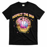 Respect The Drip Baseball Ice Cream Sport Game Day T-Shirt - Black