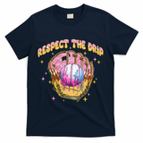 Respect The Drip Baseball Ice Cream Sport Game Day T-Shirt - Navy