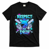 Respect The Drip Baseball Ice Cream Drip T-Shirt - Black
