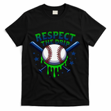Respect The Drip Baseball Home Plate Ice Cream Dripping T-Shirt - Black