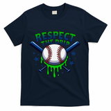 Respect The Drip Baseball Home Plate Ice Cream Dripping T-Shirt - Navy