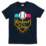 Respect The Drip Baseball Ice Cream Home Plate T-Shirt - Navy