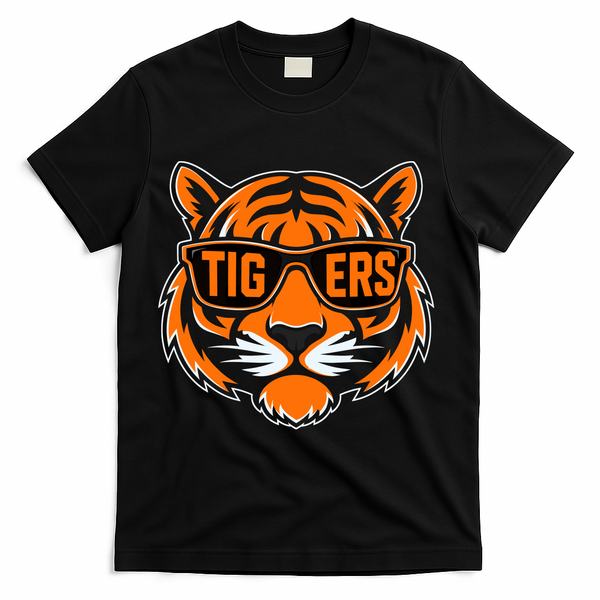 Retro Tigers Gift Sports Fan Name T-Shirt - Black