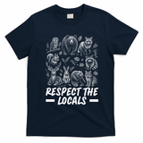 Respect The Locals Wildlife Animal Lover T-Shirt - Navy Blue