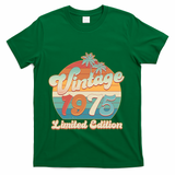 Retro Tropical Vintage 1975 Limited Edition 50th Birthday T-Shirt - Green