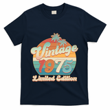 Retro Tropical Vintage 1975 Limited Edition 50th Birthday T-Shirt - Navy