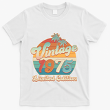 Retro Tropical Vintage 1975 Limited Edition 50th Birthday T-Shirt - White