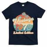 Retro Tropical Vintage 1973 Limited Edition 50th Birthday T-Shirt - Navy