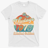 Retro Tropical Vintage 1973 Limited Edition 50th Birthday T-Shirt - White