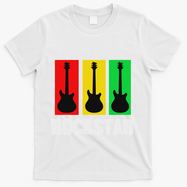 Rockstar Vintage Guitar T-Shirt - White