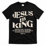 Retro Vintage Style Jesus Is King John 14:6 T-Shirt - Black