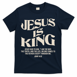 Retro Vintage Style Jesus Is King John 14:6 T-Shirt - Navy