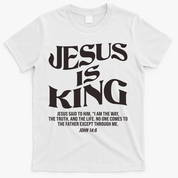 Retro Vintage Style Jesus Is King John 14:6 T-Shirt - White