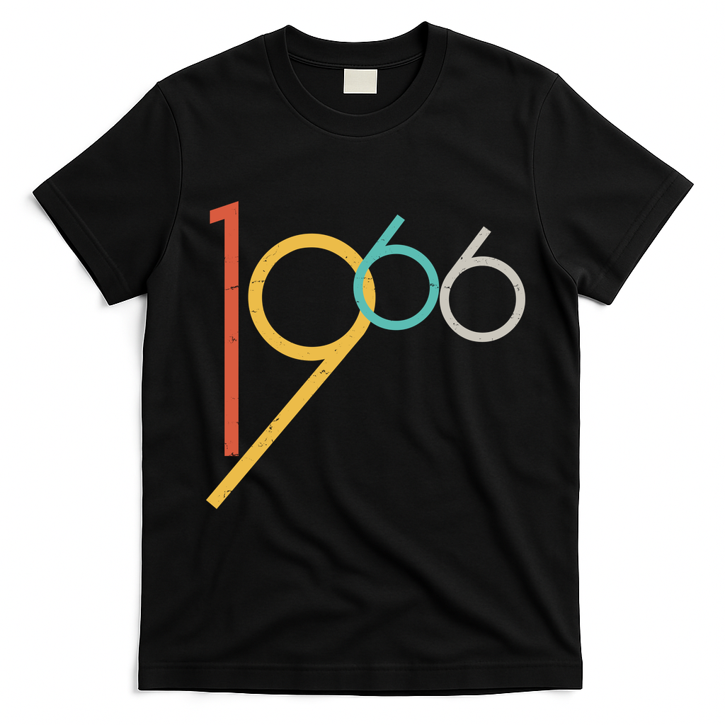 Retro Vintage Style 1966 60th Birthday T-Shirt - Black