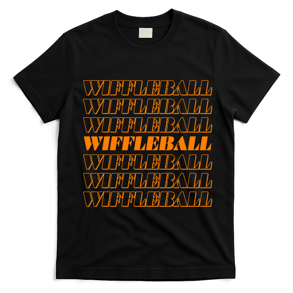 Retro Vintage Wiffleball  T-Shirt - Black