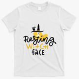 Resting Witch Face Funny Halloween T-Shirt - White