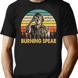 Retro Burning Art Spear Music Jamaican Singers Black T-Shirt - Black