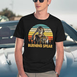 Retro Burning Art Spear Music Jamaican Singers Black T-Shirt - Navy