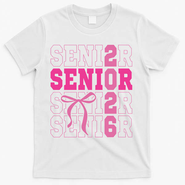 Senior 2026 Coquette T-Shirt - White