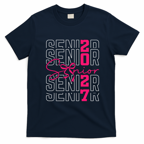 Senior 2027 Class Graduation Grad T-Shirt - Navy Blue