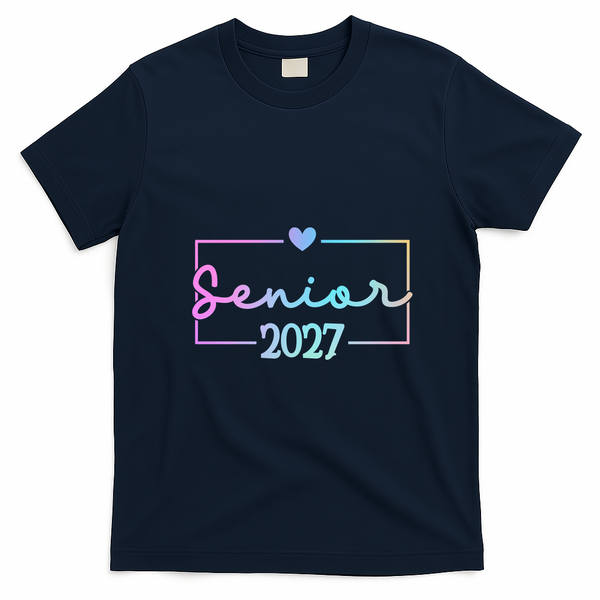 Senior 2027 Cute Graduation Grad T-Shirt - Navy Blue