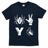 Spider 2 Y Banana Funny Football Lover Player T-Shirt - Navy