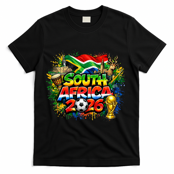 SOUTH AFRICA North America Soccer Tournament 2026 T-Shirt - Black
