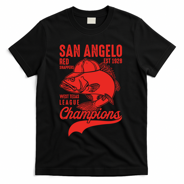San Angelo Red Snappers West Texas League Champions T-Shirt - Black