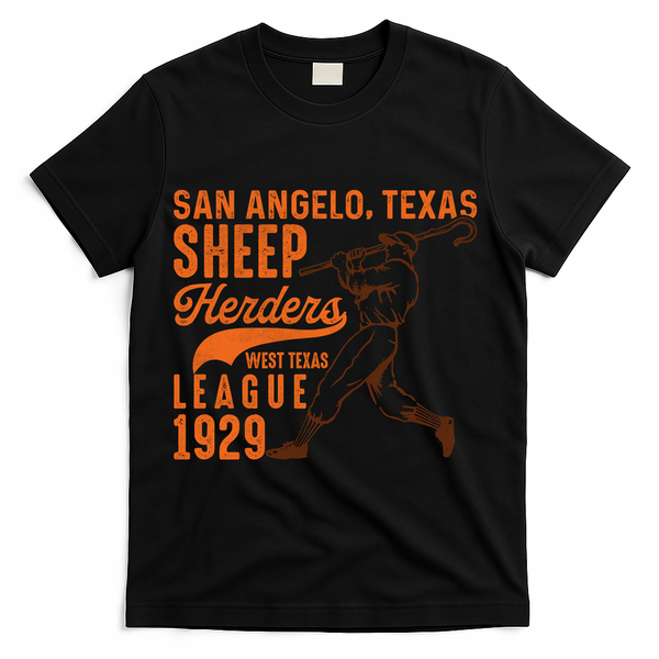 San Angelo Texas Sheep Herders Vintage Athletics T-Shirt - Black