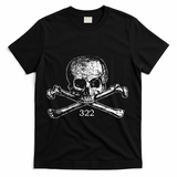 Skull & Bones 322 Distressed Skull And Crossbones T-Shirt - Black