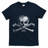 Skull & Bones 322 Distressed Skull And Crossbones T-Shirt - Navy