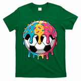 Soccer Boy Girl Ice Cream Soccer Drip T-Shirt - Green