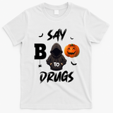 Say Boo To Drugs Halloween Pumpkin Awareness T-Shirt - White