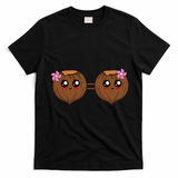 Summer Coconut Bra Halloween Costume Hawaii Aloha Beach T-Shirt - Black