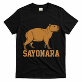 Sayonara Capybara Cartoon Animal Lovers T-Shirt - Black