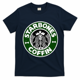 Starbones Coffin Funny Horror Coffee T-Shirt - Navy Blue
